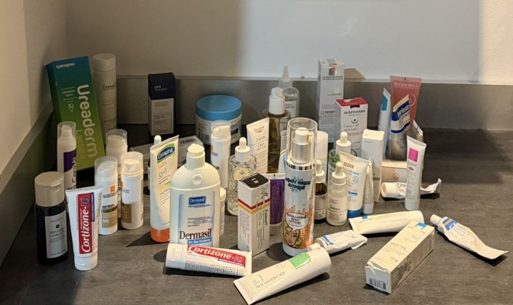 A collection of creams that were prescribed